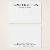 ミニマモダンリスト白黒イヤリング表示カード (正面&裏面)