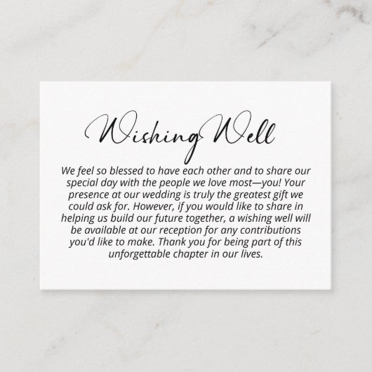 ミニマモダンリスト白黒ウィングウェル エンクロージャーカード (正面)