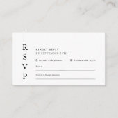 ミニマモダンリスト白黒ウェディングRSVP エンクロージャーカード (正面)