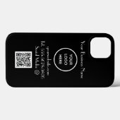 ミニマモダンリスト白黒カスタムロゴQRコード Case-Mate iPhoneケース (裏面 (横))