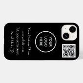 ミニマモダンリスト白黒カスタムロゴQRコード Case-Mate iPhoneケース (裏面 (横))