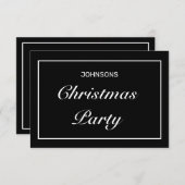 ミニマモダンリスト白黒クリスマスパーティー 出欠カード (正面/裏面)