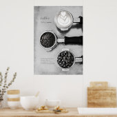 ミニマモダンリスト白黒コーヒーアート ポスター (キッチン)