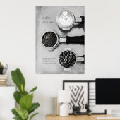 ミニマモダンリスト白黒コーヒーアート ポスター (ホームオフィス)