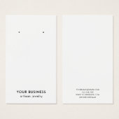 ミニマモダンリスト白黒ジュエリー表示カード (正面&裏面)