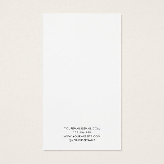 ミニマモダンリスト白黒ジュエリー表示カード (裏面)