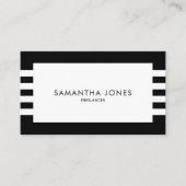 ミニマモダンリスト白黒ストライプフリーランサー 名刺 (正面)