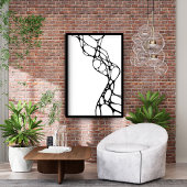 ミニマモダンリスト白黒セルアートプリント ポスター