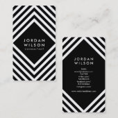 ミニマモダンリスト白黒ソーシャルメディア 名刺 (正面/裏面)