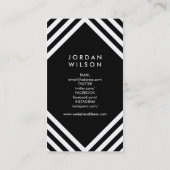 ミニマモダンリスト白黒ソーシャルメディア 名刺 (裏面)