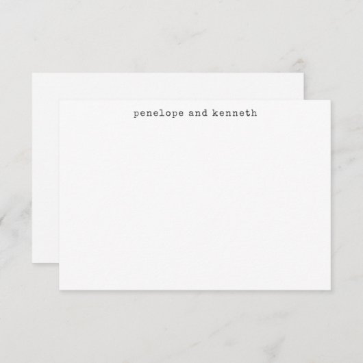 ミニマモダンリスト白黒タイプライターフォント サンキューカード (正面/裏面)