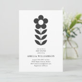 ミニマモダンリスト白黒フローラベビーシャワー 招待状 (スタンド正面)