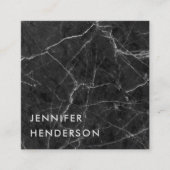 ミニマモダンリスト白黒マーブルプロフェッショナル スクエア名刺 (正面)