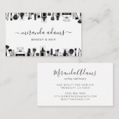 ミニマモダンリスト白黒メークアーティスト 名刺 (正面/裏面)