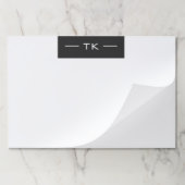 ミニマモダンリスト白黒モノグラムイニシャル ペーパーパッド (折り畳み)