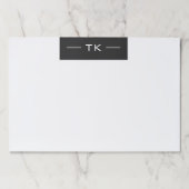 ミニマモダンリスト白黒モノグラムイニシャル ペーパーパッド (正面)