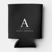 ミニマモダンリスト白黒モノグラム 缶クーラー (正面)