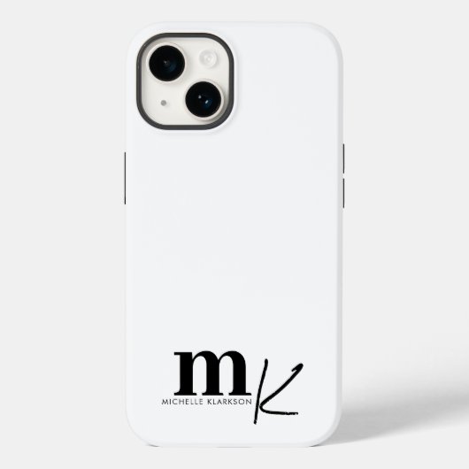 ミニマモダンリスト白黒モノグラム Case-Mate iPhoneケース (裏面)