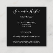 ミニマモダンリスト白黒会社ロゴカスタム スクエア名刺 (裏面)