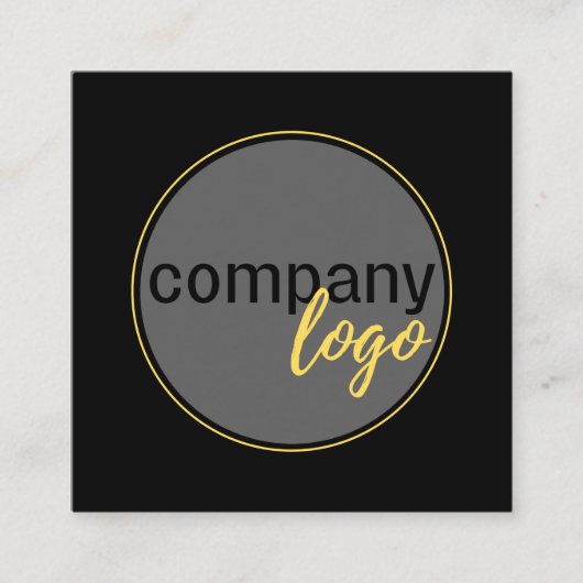 ミニマモダンリスト白黒会社ロゴカスタム スクエア名刺 (正面)