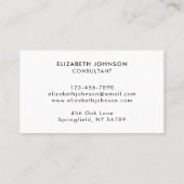 ミニマモダンリスト白黒会社ロゴブシン 名刺 (裏面)