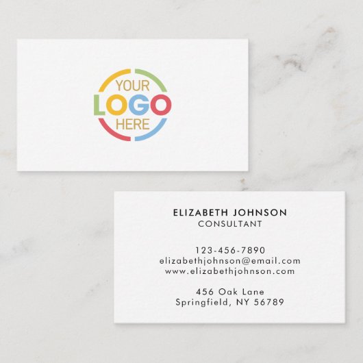 ミニマモダンリスト白黒会社ロゴブシン 名刺 (正面/裏面)