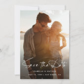 ミニマモダンリスト白黒写真の日付を保存 セーブザデート (正面)