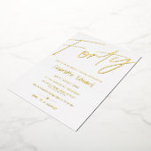 ミニマモダンリスト白黒写真サプライズ40th 箔招待状 (回転した状態)