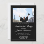 ミニマモダンリスト白黒写真卒業 招待状 (正面)