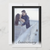 ミニマモダンリスト白黒写真記念日 招待状 (正面)