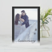 ミニマモダンリスト白黒写真記念日 招待状 (スタンド正面)