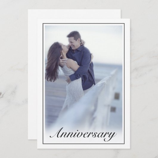 ミニマモダンリスト白黒写真記念日 招待状 (正面/裏面)