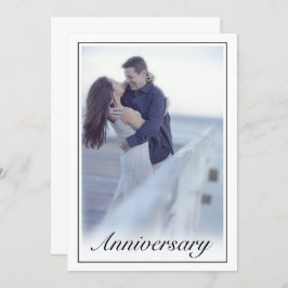 ミニマモダンリスト白黒写真記念日 招待状