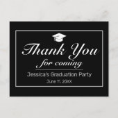 ミニマモダンリスト白黒卒業ありがとう ポストカード (正面)