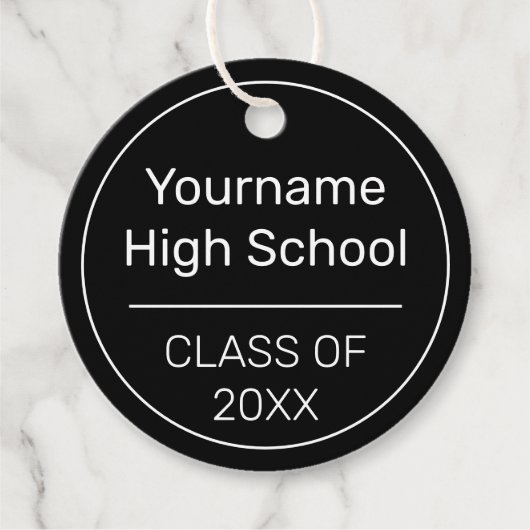 ミニマモダンリスト白黒卒業おめでとう フェイバータグ (正面)