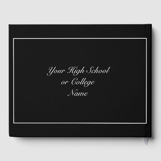 ミニマモダンリスト白黒卒業写真 ゲストブック (裏面)