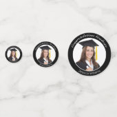 ミニマモダンリスト白黒卒業写真 コンフェッティ (正面)