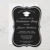 ミニマモダンリスト白黒卒業 招待状 (正面)