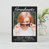 ミニマモダンリスト白黒卒業 案内状 (スタンド正面)