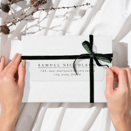 ミニマモダンリスト白黒差出人住所 ラベル