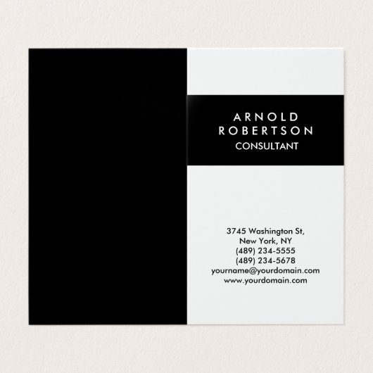 ミニマモダンリスト白黒折りエレガント曲げ 名刺