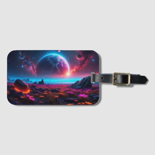 ミニマモダンリスト白黒抽象芸術サークル ラゲッジタグ (正面横)