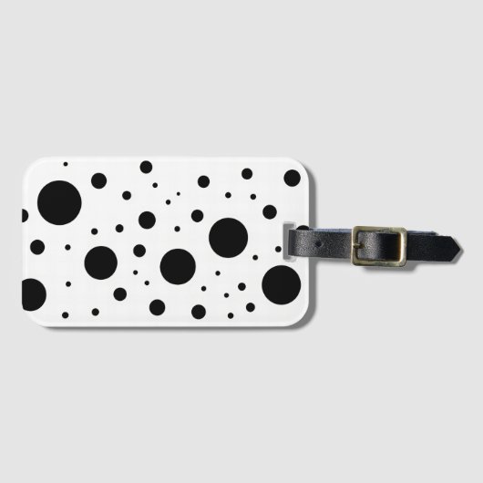 ミニマモダンリスト白黒抽象芸術サークル ラゲッジタグ (正面横)