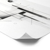 ミニマモダンリスト白黒抽象芸術 ポスター (角)