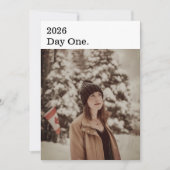 ミニマモダンリスト白黒新年写真 シーズンカード (正面)