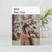 ミニマモダンリスト白黒新年写真 シーズンカード (スタンド正面)