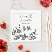 ミニマモダンリスト白黒水カラーバラ スタンダードランチョンナプキン (インサイチュ)