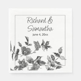 ミニマモダンリスト白黒水カラーバラ スタンダードランチョンナプキン