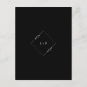 ミニマモダンリスト白黒結婚ズクラシック エンクロージャーカード (裏面)