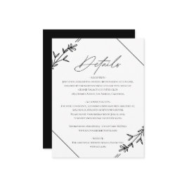 ミニマモダンリスト白黒結婚ズクラシック エンクロージャーカード